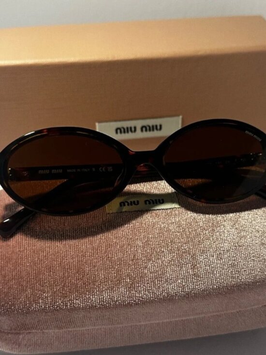 Miu Miu Tortoise Sunglasses with Dark Lenses main image 7